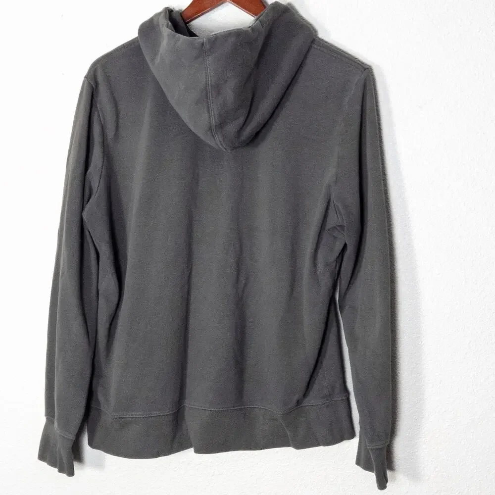 The North Face Gray Fleece Hoodie Rainbow Logo Size L Athleisure Outdoors - Picture 2 of 9